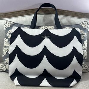Marimekko for Clinique Black and White Wavy Striped Tote